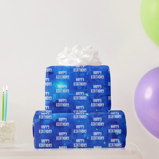 Papier Cadeau Anniversaire du néon Abstrait (Cadeaux de fête)