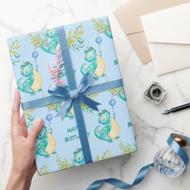 Papier Cadeau Anniversaire du Petit Dinosaure (Cadeaux)