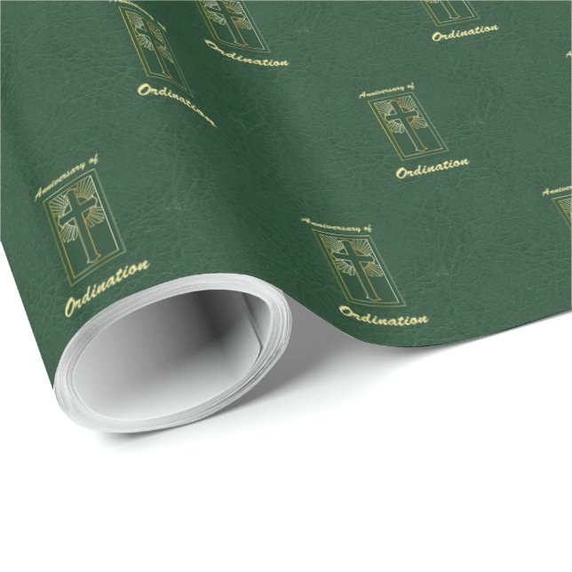 Papier Cadeau Anniversaire du prêtre de l'ordination (Coin rond)