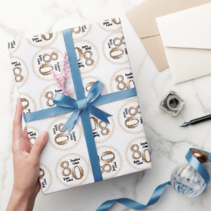 Papier Cadeau Anniversaire élégant de 80 ans