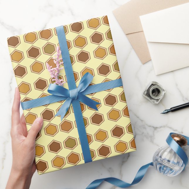 Papier Cadeau Anniversaire en Nid d'Abeille Coloré (Cadeaux)