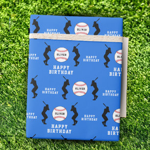 Papier Cadeau Anniversaire Enfant Joueur de Baseba