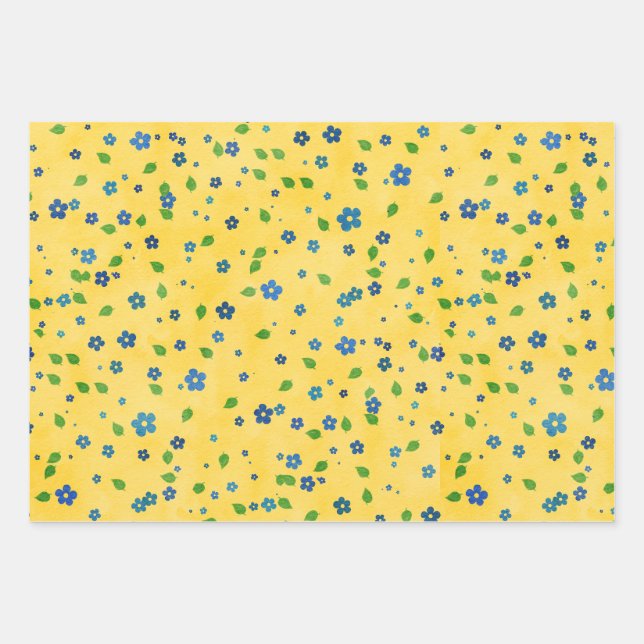 Papier cadeau Anniversaire Gingham Pommier Fleur s (Devant)