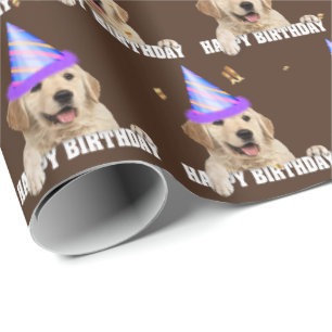 Papier Cadeau Anniversaire Golden Retriever