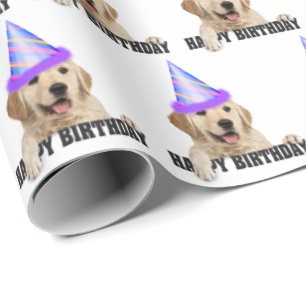 Papier Cadeau Anniversaire Golden Retriever