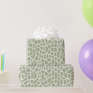 Papier Cadeau Anniversaire Imprimé Girafe Verte