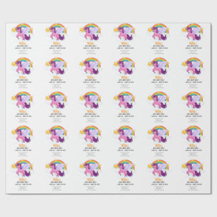 Papier Cadeau Anniversaire Licorne et Arc-en-ciel