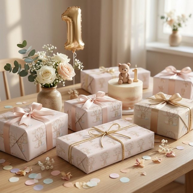 Papier Cadeau Anniversaire Montgolfière Très Mignon (Créateur téléchargé)