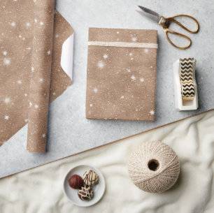 Papier Cadeau Anniversaire Paillettes Chocolat Brun