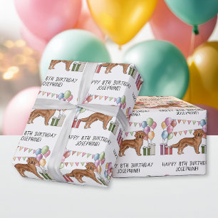 Papier Cadeau Anniversaire pastel coloré de chien Retriever Gold
