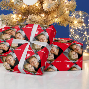 Papier Cadeau Anniversaire personnalisé de la famille de photos