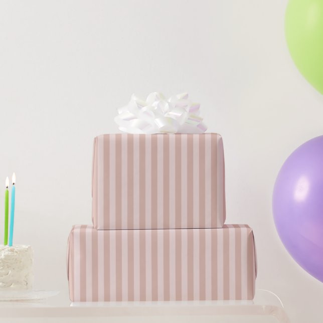 Papier Cadeau Anniversaire Rayures Épais Rose Fardé (Cadeaux de fête)