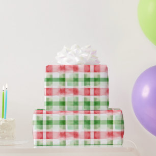 Papier Cadeau Anniversaire Rayures Rouges Vertes Blanches