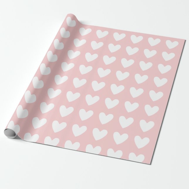 Papier Cadeau Anniversaire rose des Coeurs (Déroulé)