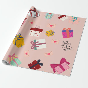 Papier Cadeau Anniversaire rose moderne