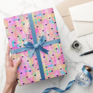 Papier Cadeau Anniversaire Soirée Coeurs