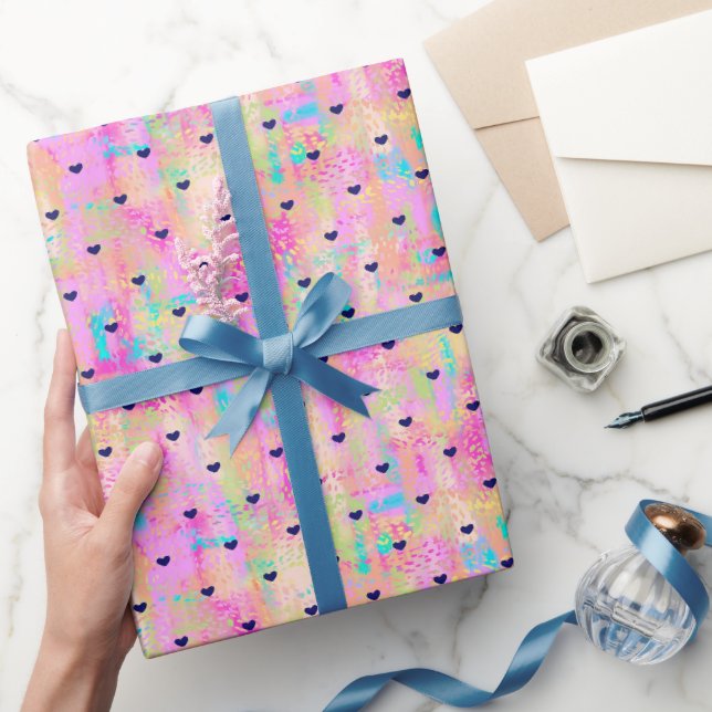 Papier Cadeau Anniversaire Soirée Coeurs (Cadeaux)