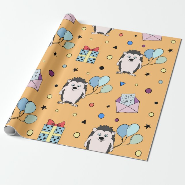 Papier Cadeau Anniversaire sur mesure d'enfant coloré (Déroulé)