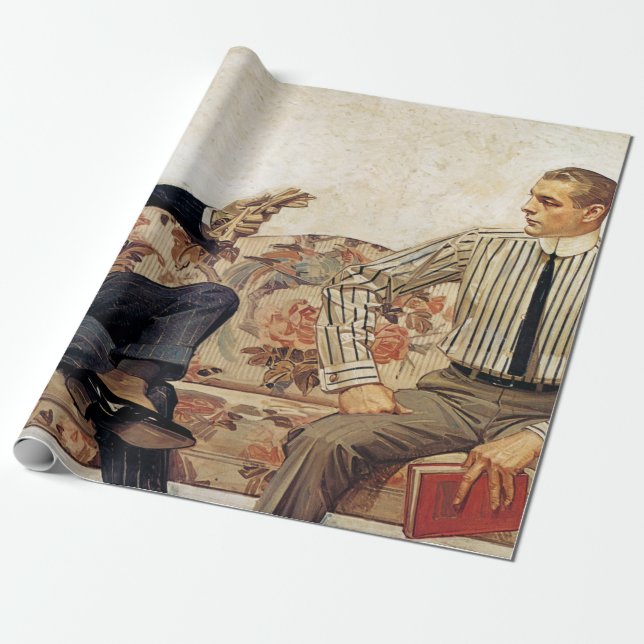 Papier Cadeau Annonce de Arrow Collar, 1912 par Leyendecker (Déroulé)