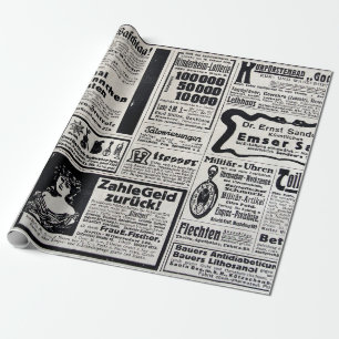 Papier Cadeau Annonces typiques en allemand dans une nouvelle Eu