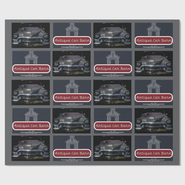 Papier Cadeau Antique Car Barn  (Plat)