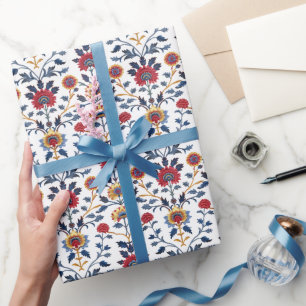 Papier Cadeau Antique coloré Indien Floral Motif Motif