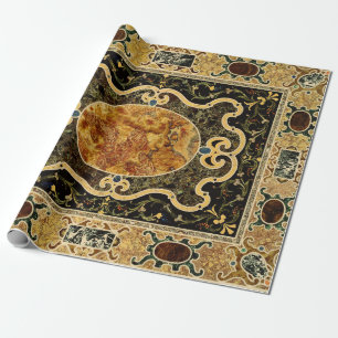 Papier Cadeau Antique Ornementale Italien Motif en pierre