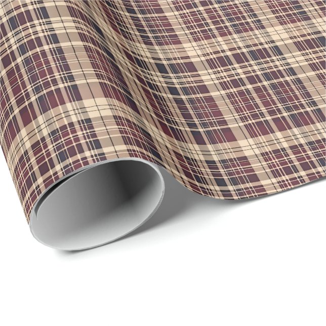 Papier Cadeau Antique Scottish Tartan  Wrapping Paper (Coin rond)