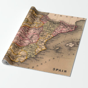 Papier Cadeau Antique vieille carte inspirée (5)