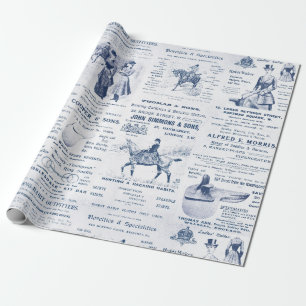 Papier Cadeau Antique Vintage Ephemera Lady Équestre annonces