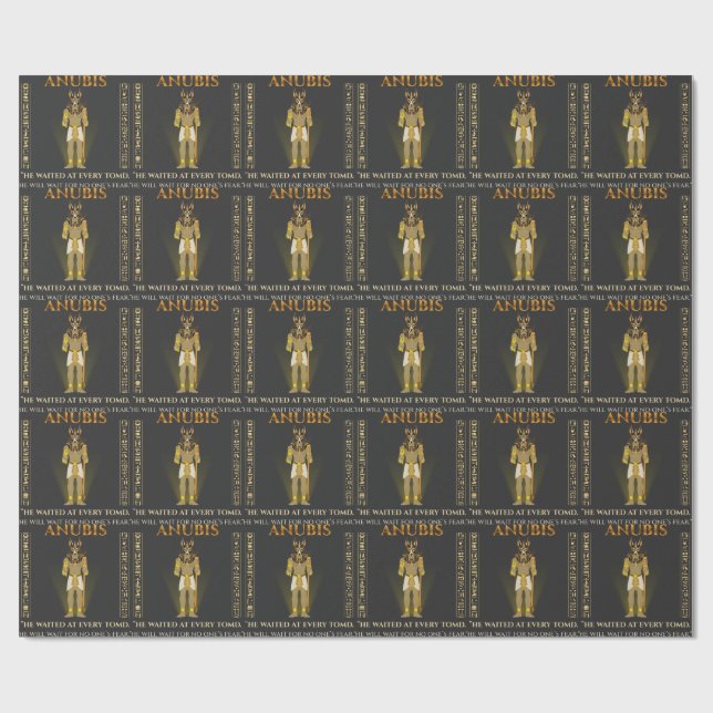Papier Cadeau Anubis Gardien Intrépide de Tombe Égypte Ancienne (Plat)