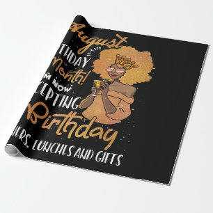 Papier Cadeau Août C’est mon anniversaire Noir Août Leo Virgo