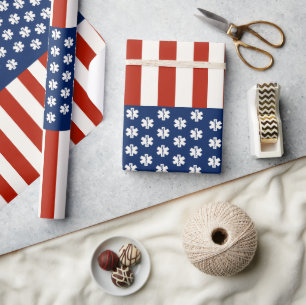 Papier Cadeau Appel d'urgence aux travailleurs Médicales Flag US