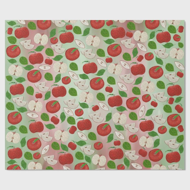 Papier Cadeau “Apple of My Eye” Stipple Art Wrapping Paper (Plat)