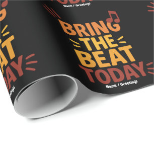 Papier Cadeau Apportez le Beat Today Musique rétro colorée