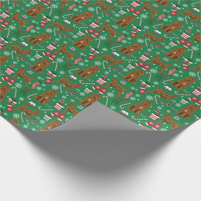 Papier Cadeau Apricot de Noël de Labradoodle (Coin)