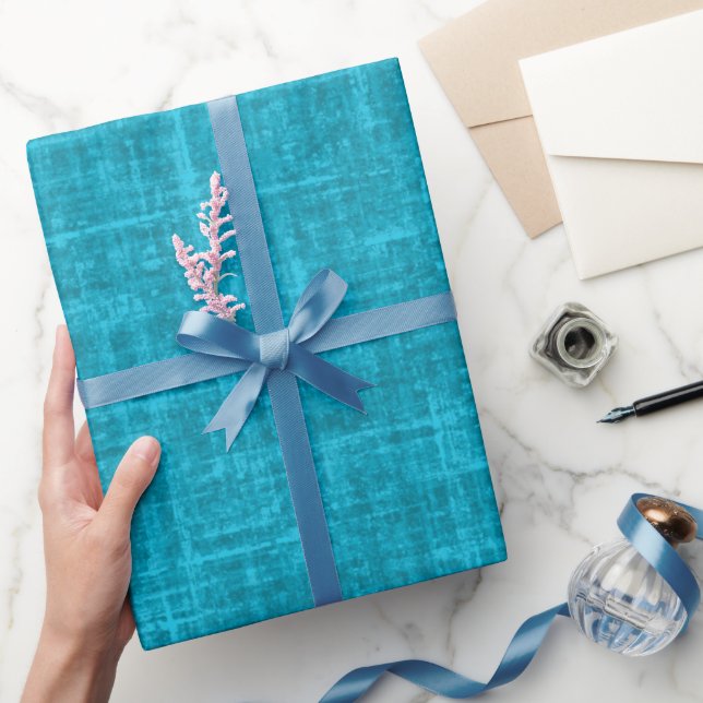 Papier Cadeau Aqua Blue Linen (Cadeaux)