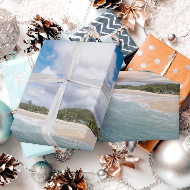 Papier Cadeau Aqua Blue Ocean Wave Paradis tropical (Créateur téléchargé)