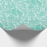 Papier Cadeau Aqua Floral Tropical Moderne Damassé<br><div class="desc">Un motif floral magnifiquement moderne avec une sensation tropicale en aqua et blanc,  ce design fait une déclaration charmante. Convient à toutes les occasions,  c'est un choix polyvalent à garder sous la main pour les occasions de cadeaux.</div>