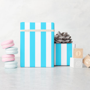 Papier Cadeau Aqua frais simple et blanc