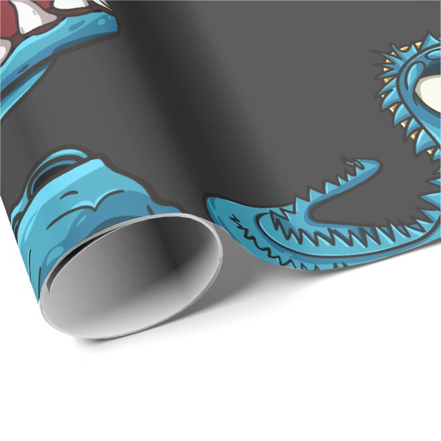 Papier Cadeau Aqua Monster Courir Le Bodysuit Bébé (Coin rond)