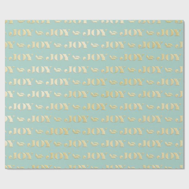 Papier Cadeau Aqua & Teal Christmas Wrapping Paper with Gold Acc (Plat)