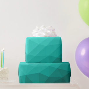 Papier Cadeau Aqua Turquoise Gradient Motif géométrique