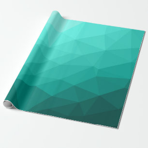 Papier Cadeau Aqua Turquoise Gradient Motif géométrique