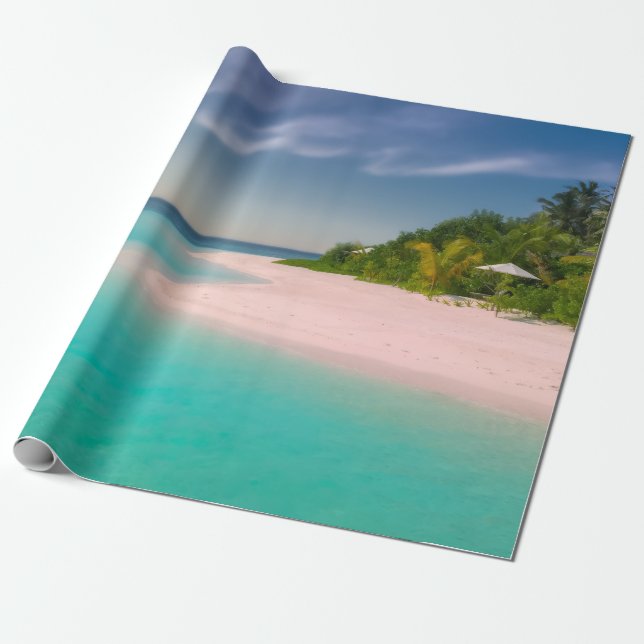Papier Cadeau Aquamarine Ocean Tropical Beach Scenic (Déroulé)