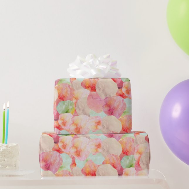 Papier Cadeau Aquarelle Abstraite Crème glacée Scoops Cool Paste (Cadeaux de fête)