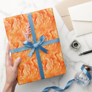Papier Cadeau Aquarelle Abstraite Orange