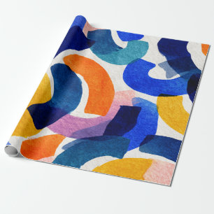 Papier Cadeau Aquarelle Abstraite Vibrante Artistique Moderne