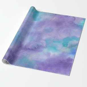 Papier Cadeau Aquarelle Abstraite violet violet violet vert Turq