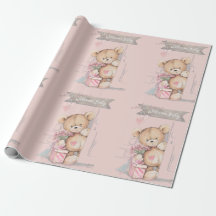 Aquarelle adorable Ours en peluche Bienvenue bébé